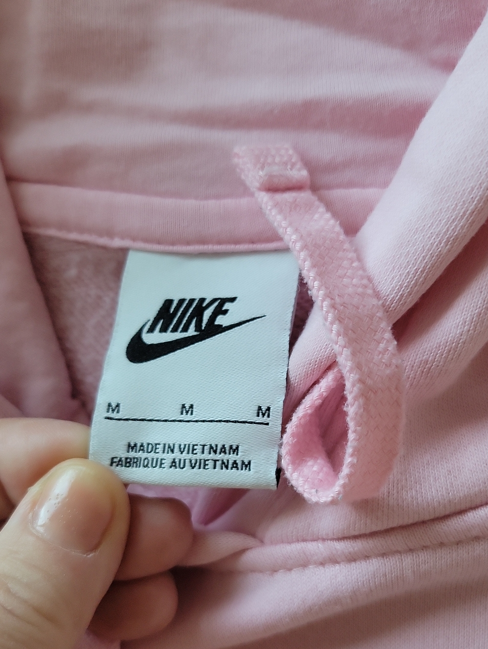 Nike Light Pink Cropped Hoodie with White Swoosh - Picture 6 of 9